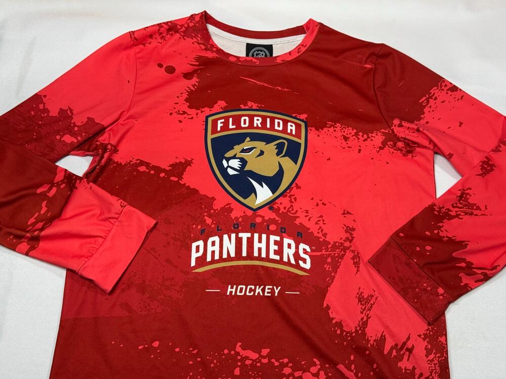 NHL Florida Panthers Long Sleeve Shirt Red Medium
